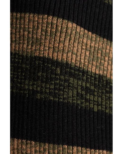 Ganni Black Skirt With Stripe Pattern,