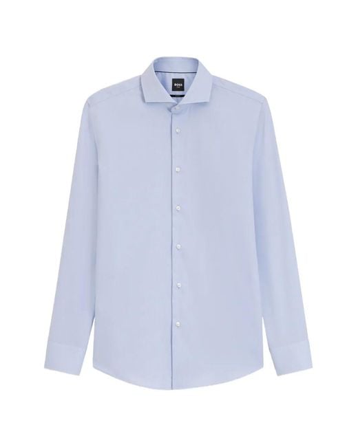 Boss Blue Slim-Fit Cotton Shirt for men