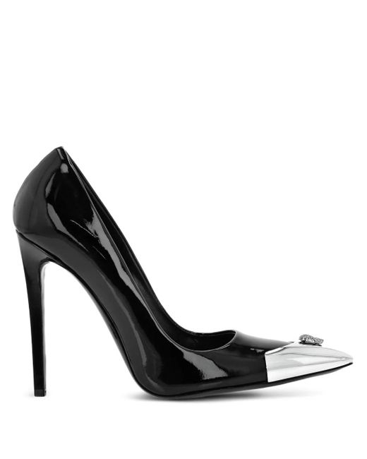 Philipp Plein 120 Mm Lakleren Pumps Met Puntige Neus in het Black