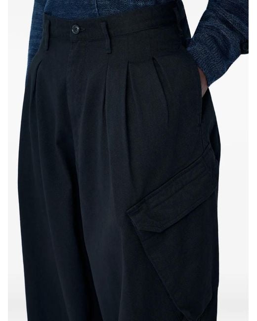 Yohji Yamamoto Blue Belt-Loop Pocket Trousers for men