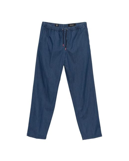 Kiton Blue Drawstring Trousers for men