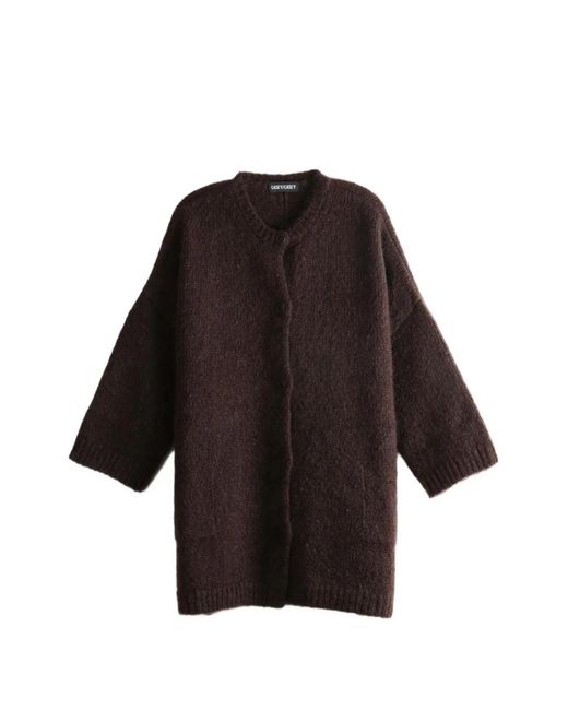 Casey Casey Brown Button-Up Oversized Cardigan