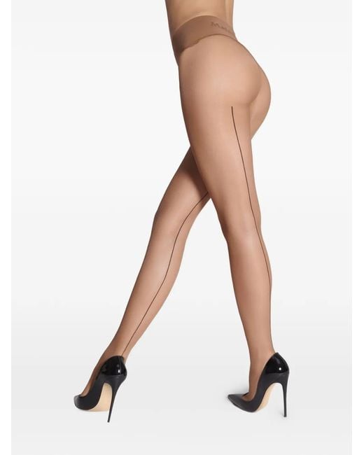 Maison Close Brown Seamless Crotchless Tights Semi-Sheer Tights
