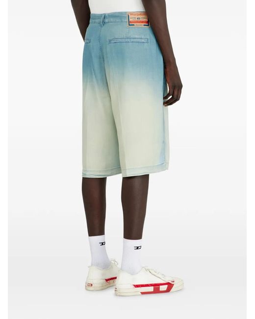 DIESEL Blue Faded Denim Shorts for men