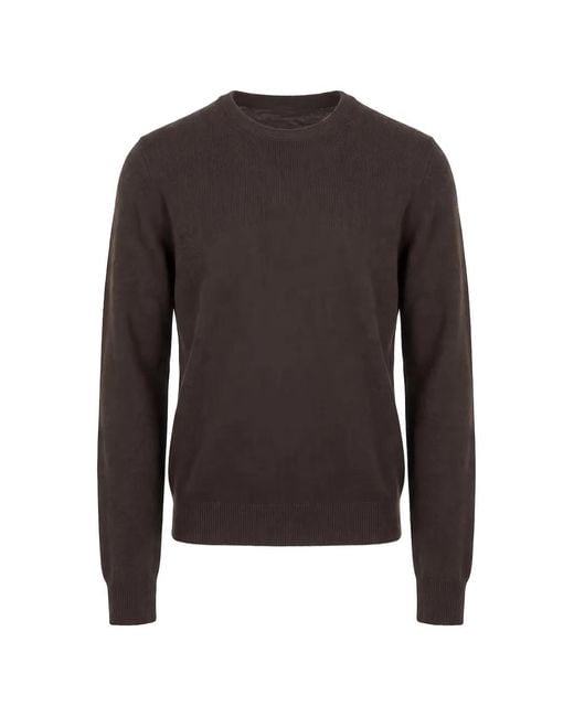 Fedeli Black Crew-Neck Cashmere Sweater for men