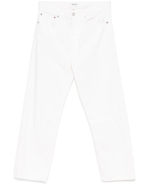 Agolde White 90's Cropped Jeans