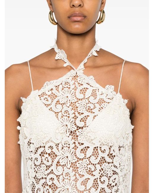 Ermanno Scervino Maxi-Jurk Met Kant in het White