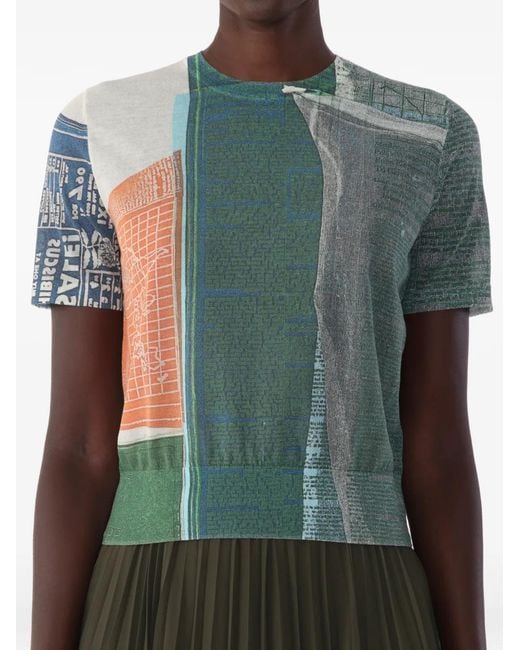 Jason Wu Green X Robert Rauschenberg Artwork Short-Sleeve Sweater