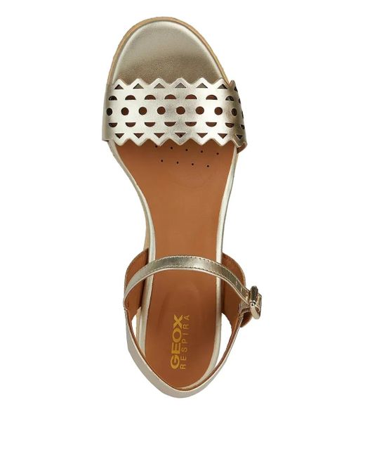 Geox Metallic Ponza Wedge-Sandalen Mit Cut-Out 75Mm