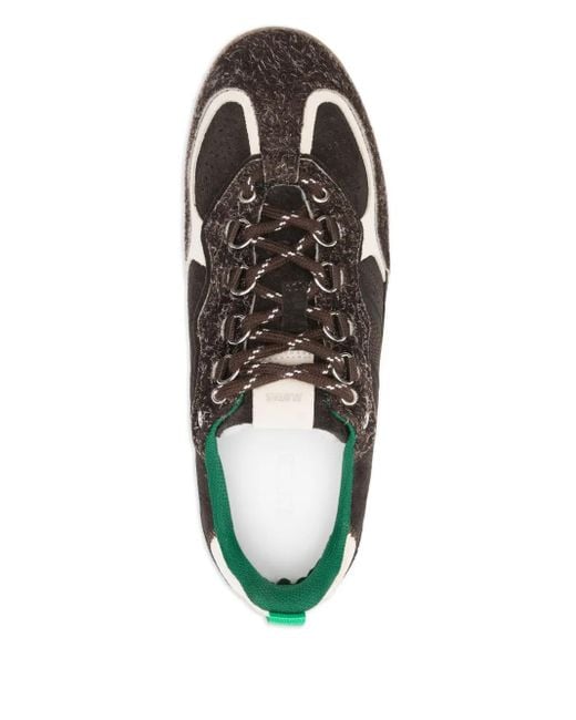 Alohas Black Tb.490 Rife Suede-Panelled Leather Sneakers