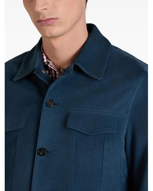 Slowear Blue Suede Jacket for men