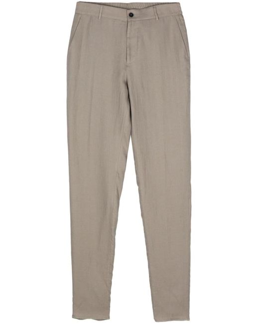 Peserico Gray Linen Tailored Trousers for men
