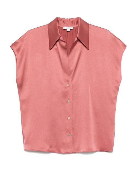 Vince Pink Hemd aus Seide