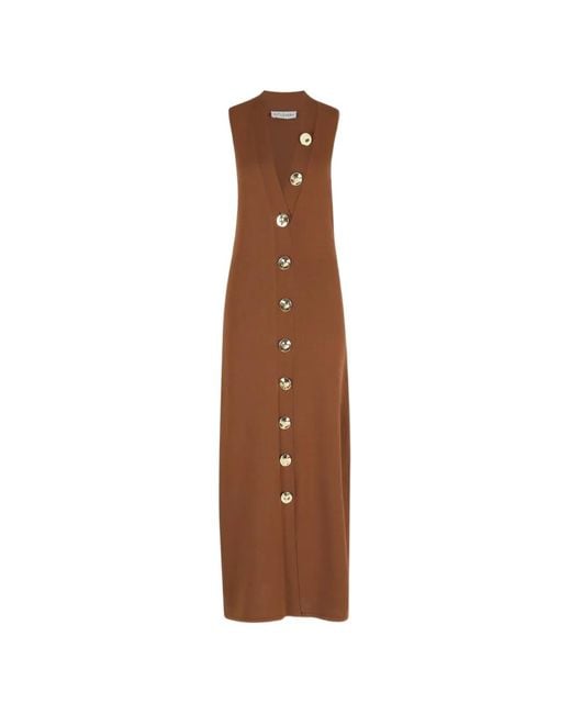 Altuzarra Brown Button-Up Sleeveless Maxi Dress
