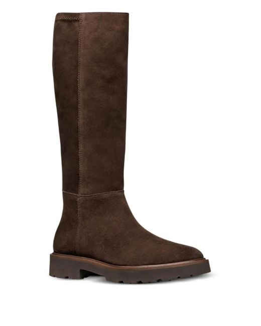 Geox Brown Norize Suede Knee-High Boots