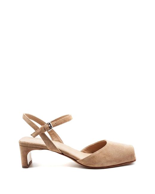 Elena Iachi Pink Suede Ankle-Strap Sandals