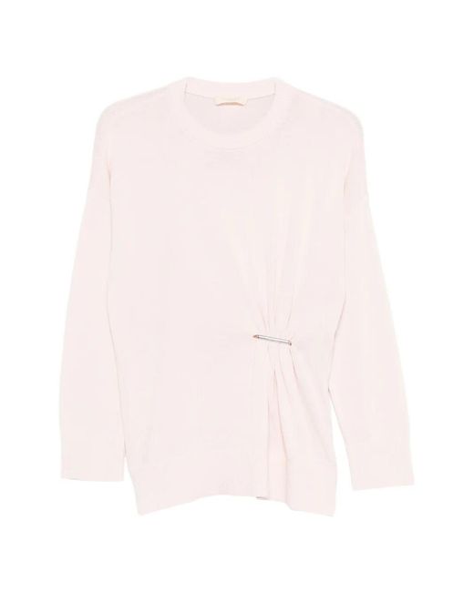 Twinset Pink Gathered Sweater