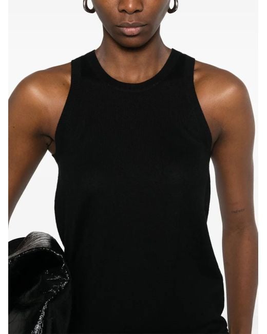 Frenckenberger Black Fine-Knit Tank Top