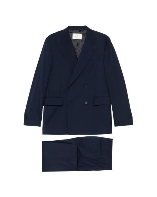 Manuel Ritz Blue Double-Breasted Suit for men