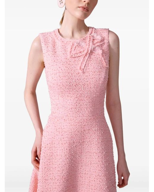 Carolina Herrera Pink Tweed Midi Dress