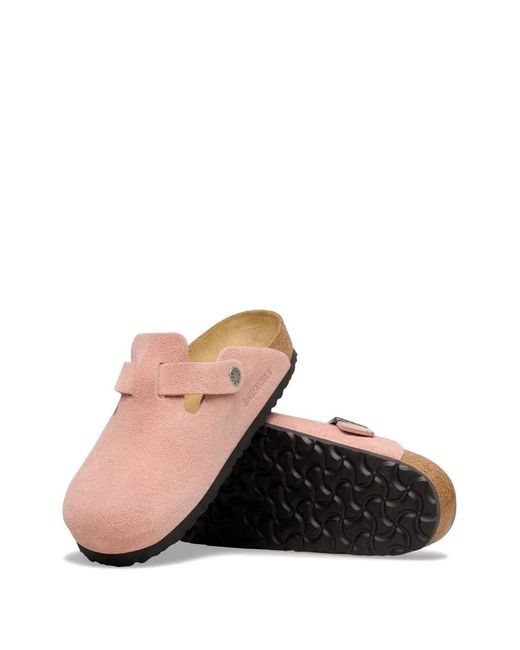 Birkenstock Pink Boston Buckled Leather Sneakers for men
