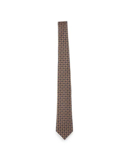 Kiton White Micro Geometric Tie for men