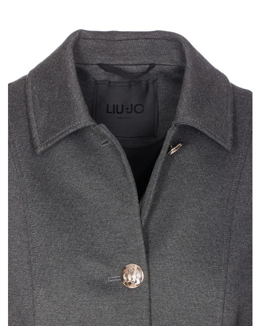 Liu Jo Jack Met Puntkraag En Logoknoop in het Gray