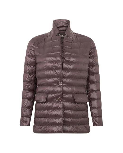Herno Brown Padded Button-Up Jacket