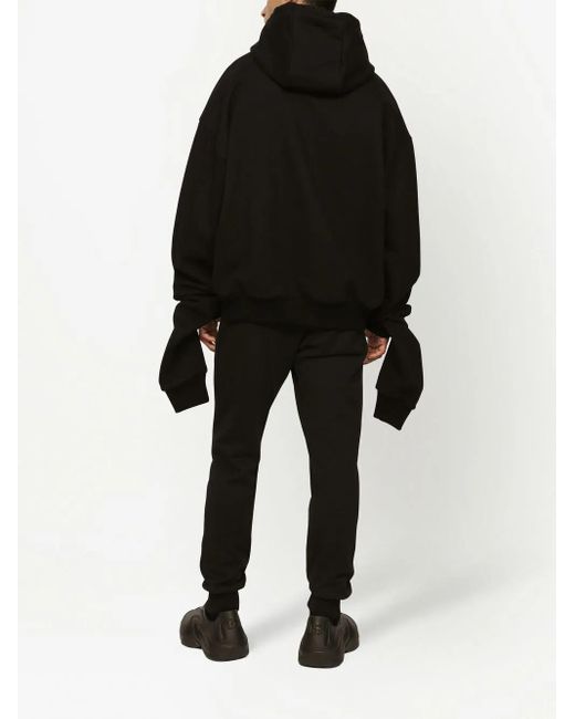 Dolce & Gabbana Black Logo-Print Hoodie for men
