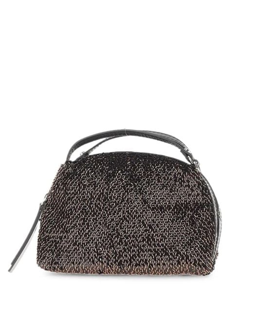 Gianni Chiarini Black Small Alifa Sequin-Embellished Tote Bag