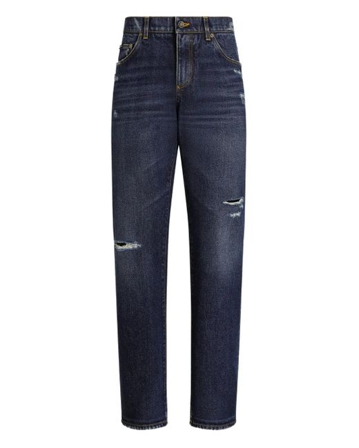 メンズ Dolce & Gabbana ダメージ ジーンズ Blue