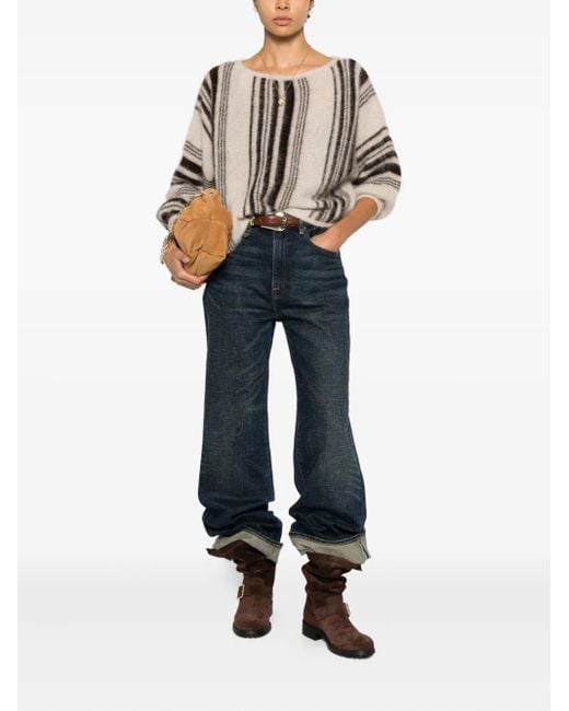 Ba&sh Natural Suela Striped-Pattern Sweater