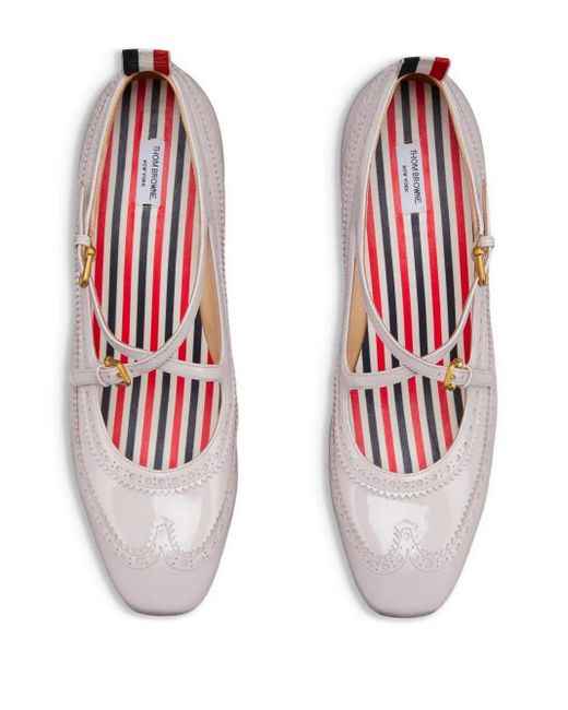 Thom Browne Pink Soft Patent Leather Thom John Block Heel Pumps 40Mm