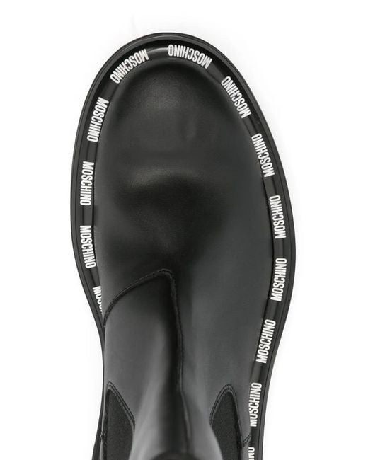 Moschino Black Rounded Toe Ankle Boots