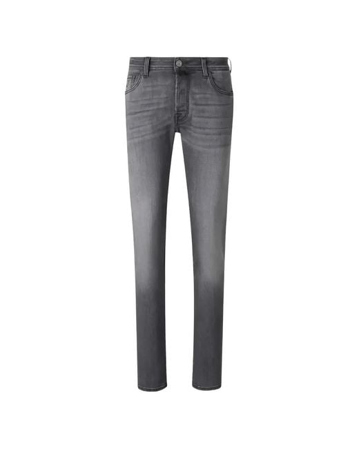 Jacob Cohen Gray Faded-Effect Slim-Fit Jeans for men