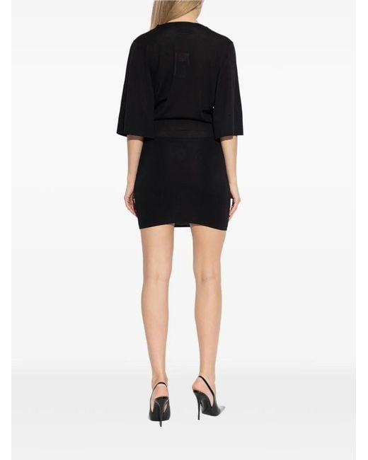 Jacquemus Black Robe Mi-Longue À Col Rond