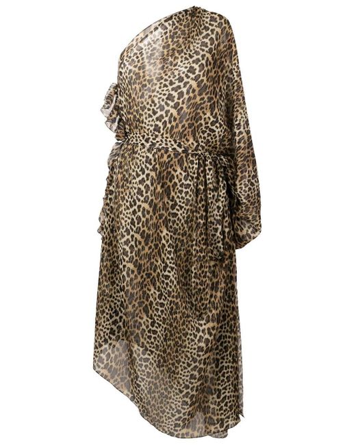 Olympiah Brown Strandkleid mit Leoparden-Print