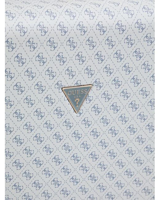 Guess Gray Monogram Logo-Plaque Luggage