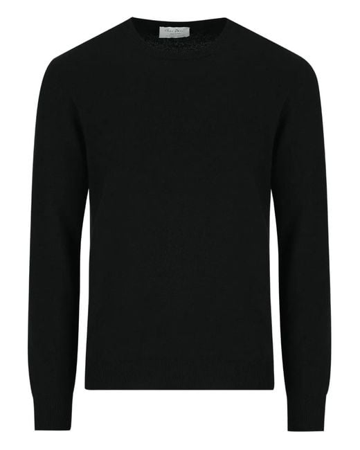 Chez Paul Black Ribbed Cashmere Sweater for men