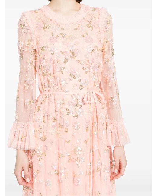 Needle & Thread Pink Tüllkleid Mit Pailletten