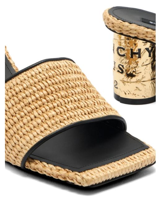 Givenchy Natural Raffia Heeled Mules