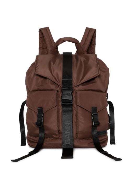 Ganni Brown Backpacks