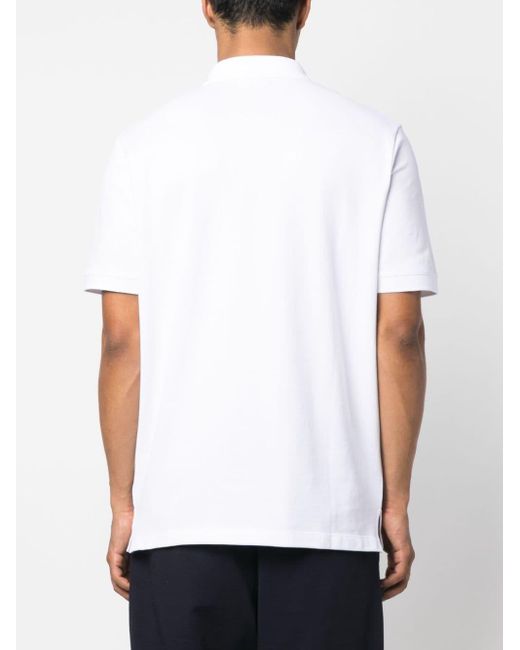 CoSTUME NATIONAL White Logo-patch Piqué Polo Shirt for men