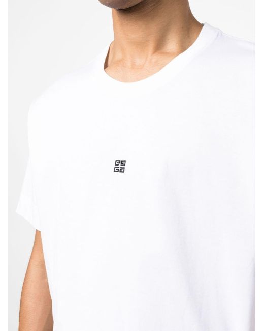 Camiseta con bordado 4G Givenchy de hombre de color White