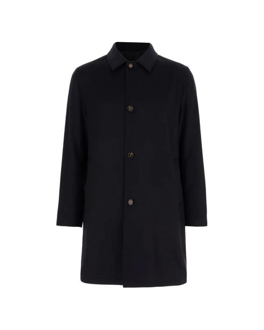KIRED Black Cashmere Button-Up Coat for men
