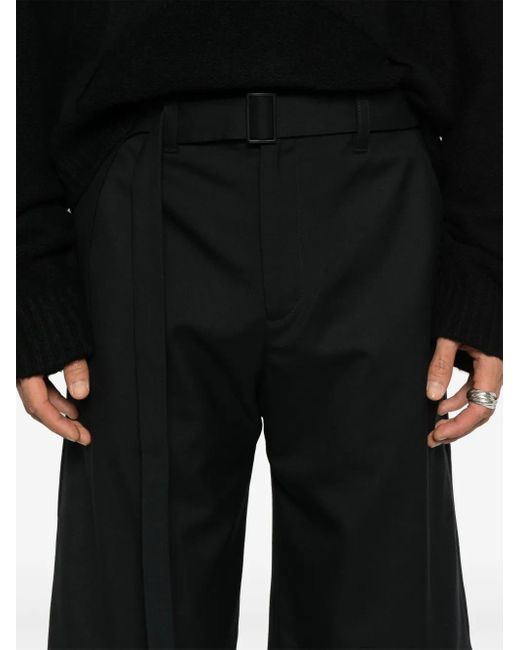 HELIOT EMIL Black Robur Wool Tailored Shorts for men
