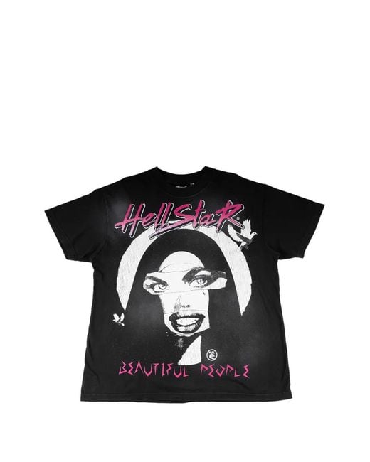 HELLSTAR Black Beautiful People Round-Neck T-Shirt for men