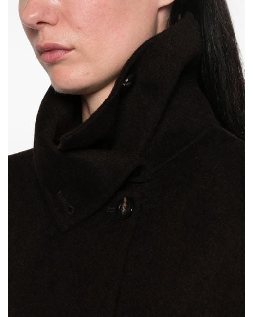 Soeur Black James Belted Button-Up Coat