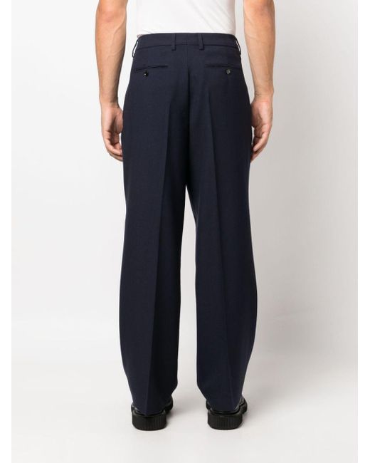 AMI Blue Straight-leg Tailored Trousers for men