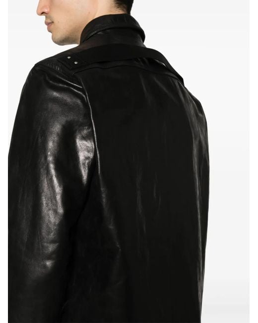 Rick Owens Black Giacca Brad In Pelle Di Vitello Nera for men